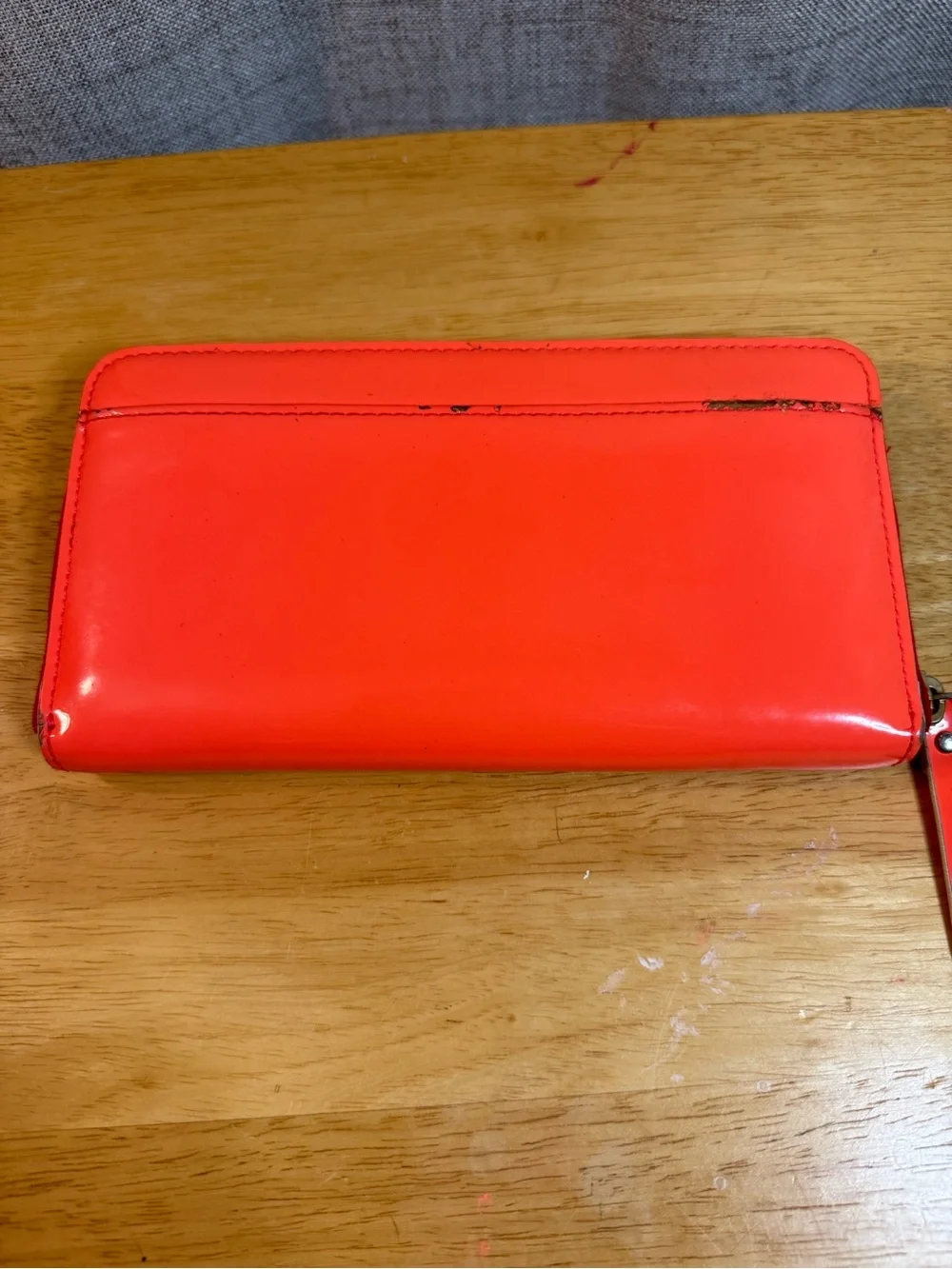 kate spade Bright Orange Patent Zip Wallet